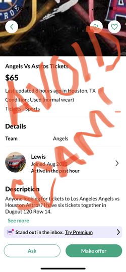 ASTROS TICKET SCAM!!