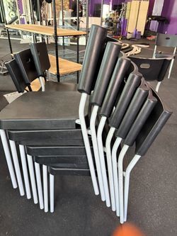 Stackable Chairs with Metal Legs – Set of 8