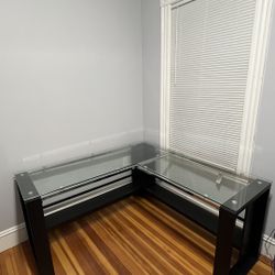 Modern L-Shape Corner Desk with Varidesk CubeCorner 48