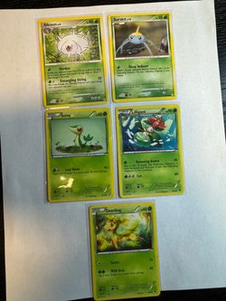 Pokémon TCG Grass Type Card Lot of 5