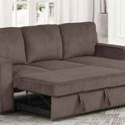 Brand New Brown Sectional Sofa Storage Sleeper