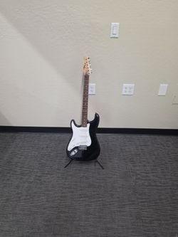 Black Electric Guitar Stratocaster Style