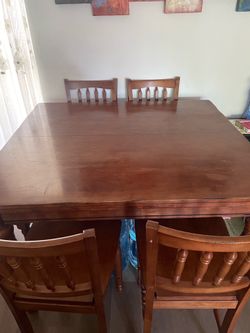 Solid wood table with 6 chairs