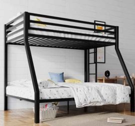 Bunk Bed Twin Over Full Size with Ladder and Guardrail,Black
Heavy Duty,Metal Slats Support,No Box Spring Needed,Small Space Saving Furniture for Bedr