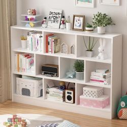 White Wood 10-Shelf Freestandin