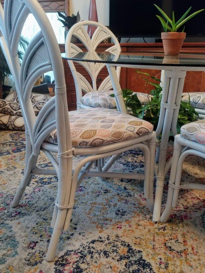 Vintage Bamboo Table and Chairs