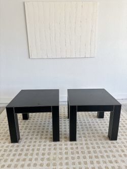 Leather Side Tables parson style  (2)
