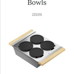 Brand New Julien Accessory Bin w/4 Bowls Maple