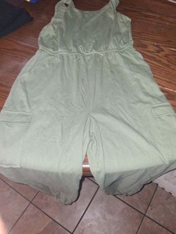 Sage Green Sleeveless Cargo Jumpsuit