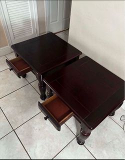 Pair Of Solid Wood End Tables- 24”x24”x20”H