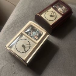 Set of 2 German antique dancing ballerina wind up clocks both working