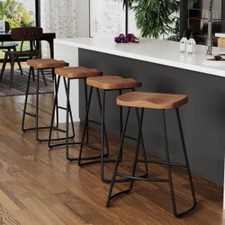 Set of 4 Barstools, Kitchen Island Stools 