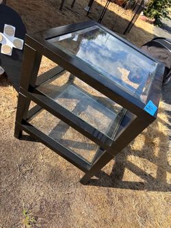 Glass side table
