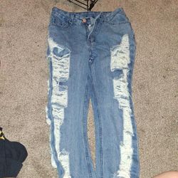 High Rise Jeans Ripped 