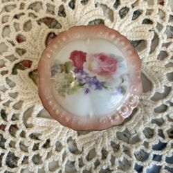Porcelain Floral Lidded Trinket Box