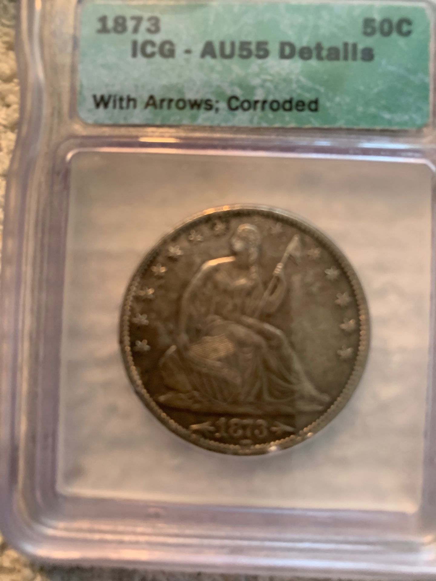 1873 Seated Liberty Half Dollar with Arrows
