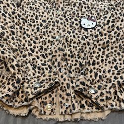 Cheetah Jean jacket Hello kitty Size6