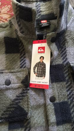 Quicksilver Youth Shirt jacket size M 10/12