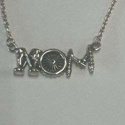 Sterling Silver 925 LOVE Motocross Motorcycle Mom Necklace