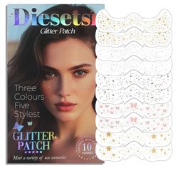 Brand: Diesetsr Face Glitter Freckles Makeup Patches - 10 Count, Cute Sparkling Fake Freckles Stickers for Women Festivals, Concerts, Parties, and Cos