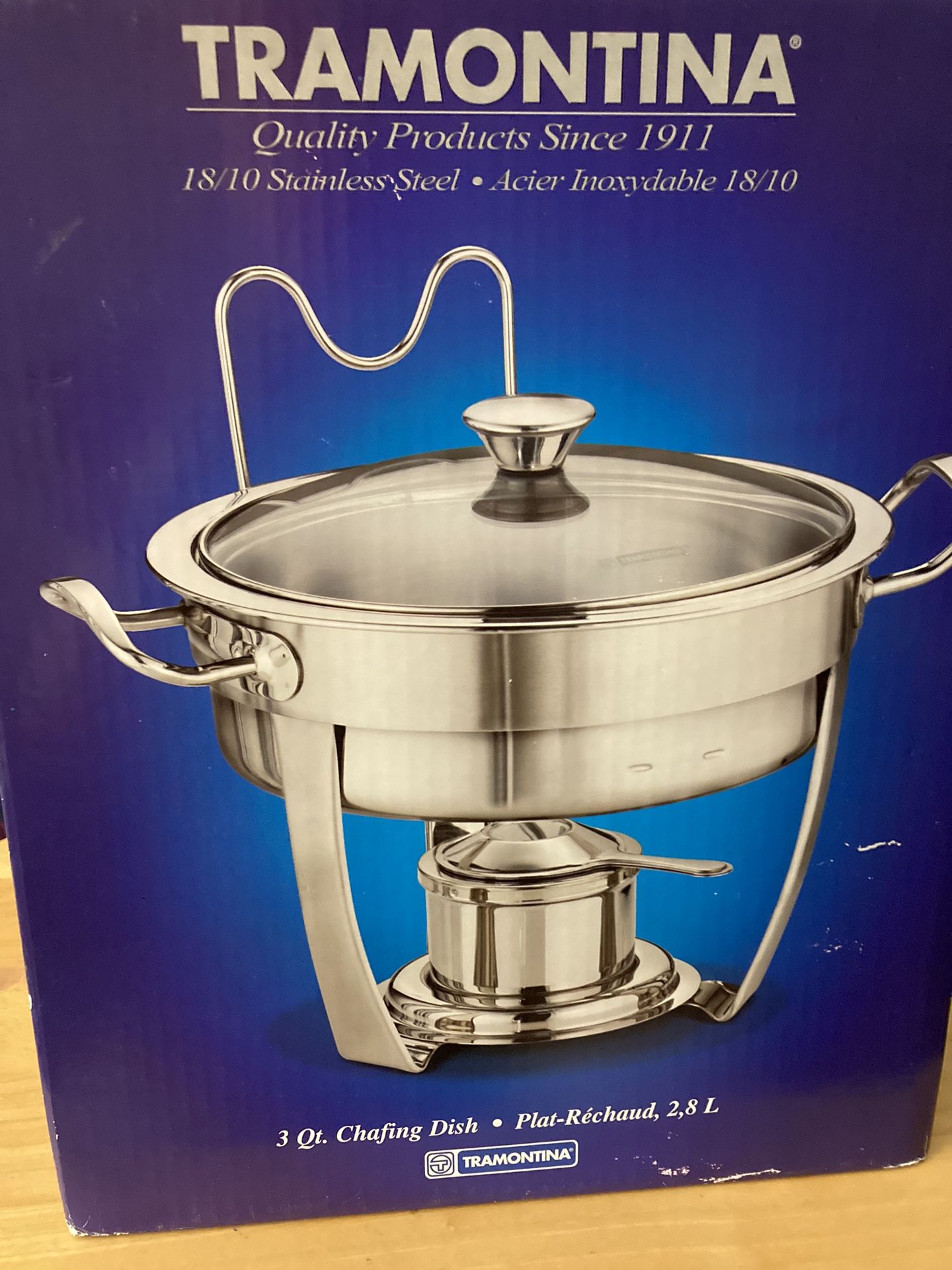 NEW! Tramontina Stainless Steel 3 qt. Chafing Dish