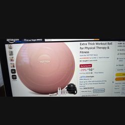 YOTTOY Anti-Burst Exercise Ball for Working Out, Yoga & Pregnancy, Extra Thick Workout Ball for Physical Therapy & Fitness
