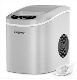 Costway
Costway Silver Portable Compact Electric Ice Maker Machine Mini Cube 26lb/Day