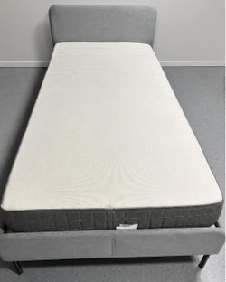 Twin size bed frame and mattress