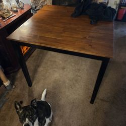 Tall dining room table.