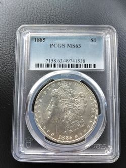 1885-P Morgan Silver Dollar $1 - PCGS MS63 - Choice Uncirculated