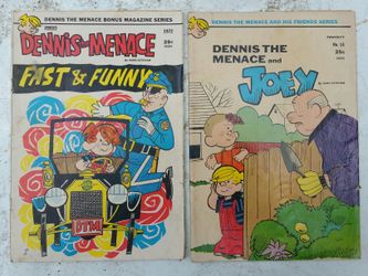 Two vintage Dennis the Menace comic books