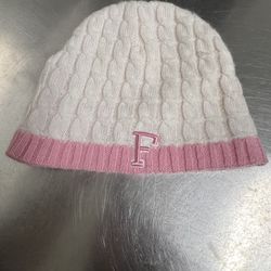 Top of the World University of Florida Womens White & Pink Cable Knit Beanie EUC