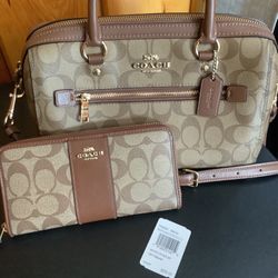 Authentic Coach Bag And Matching Wallet 