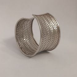 .999 Pure Silver Karen Hill Tribe Extra Wide Woven Cuff Bangle