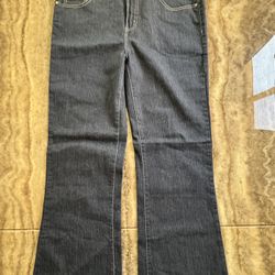 NWT Women Size 17/18 Dark Blue Denim High Rise Flare Jeans. Keep In Touch Brand