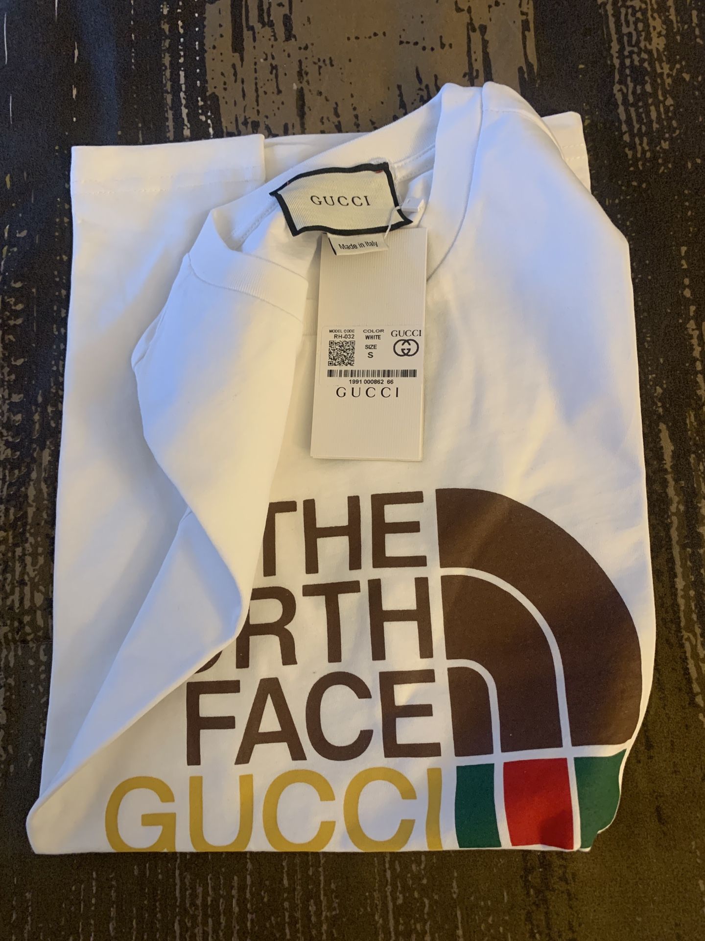 Northface Gucci Men Shirt White Color Small Size 