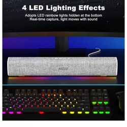 Speaker for laptop/computer. Bluetooth and LED light