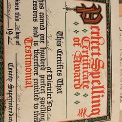 Spelling Award And Cradle Award Vintage Items Lot 