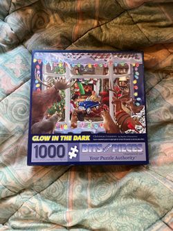Bits and Pieces Glow in the Dark Christmas Creatures 1000 piece puzzle
