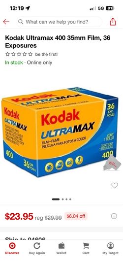 Kodak Ultramax 400 Color Print Film 36 Exp. 35mm DX 400 135-36 (108 Pics) (Pack of 3), Basic