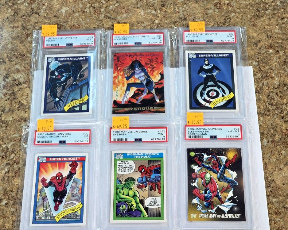 1990s PSA Graded Marvel Superhero Cards SEE PHOTOS