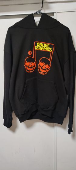 Online Ceramics Black Skull Hoodie