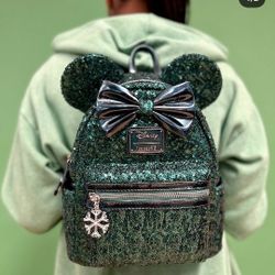 Loungefly Minnie Mouse Emerald Green Backpack
