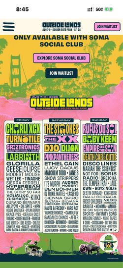Outside Lands 2026 Festival Tickets