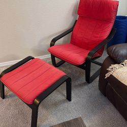 Ikea Poang Chair With Ottoman