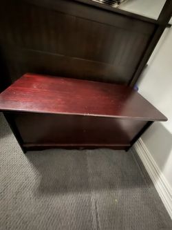 Dark Cherry Solid Wood Storage Bench / Toy Chest