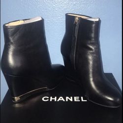 Chanel wedge boots
