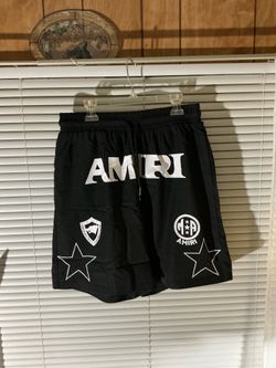 Black Amiri silk mesh lining shorts