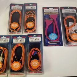 LOT OF 7 NEW QVS FIBER MULTIMODE PATCH CORDS PLUGS AND ACCESORIES