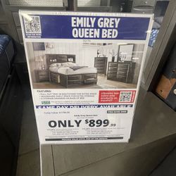 Emily Grey Queen Bed 